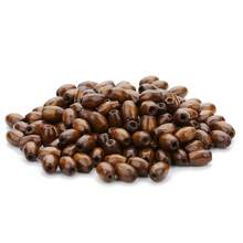 50/100/300/500pcs/pack Round/oval Shaped Wooden Beads In Deep Brown Color For Making Diy Bracelets, Necklaces And Other Handicrafts