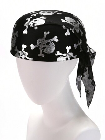 1 buc Unisex Negru Pirat Marinar Craniu Pălărie Cosplay Recuzită Potrivită pentru Uz Zilnic, Machiaj, Petrecere și Performanță Halloween