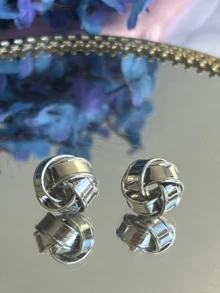 Stud Earrings - Silver - View 1
