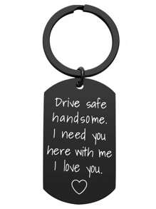 Street 1pc Women Slogan Graphic Geometric Charm Fashionable Keychain For Father's Day Gift Valentine's Day Car Accessories Bag Charm