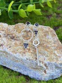 1 对华丽爱心耳环，女士 S925 纯银真爱之心耳钉，精致女士高级珠宝礼物