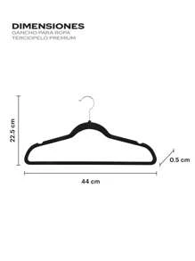 Set De 50 Ganchos Antideslizantes de Terciopelo Para Ropa - Negro - Ver 9