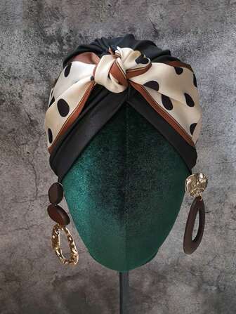 2pcs/Set Women's Silk Scarf And Knotted Turban, Suitable For Daily Wear With Various Diy Wearing Styles Silk Bonnet Satin Bonnet