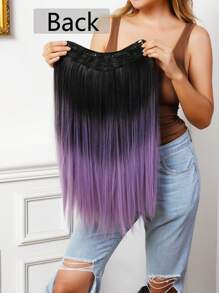 Straight Mixed Multicolor 25 Inch Long Synthetic Fiber V-shaped Ponytail Extension, Suitable For Daily Wear - Multicolor - View 5