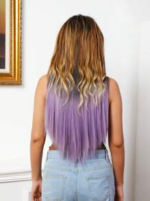Straight Mixed Multicolor 25 Inch Long Synthetic Fiber V-shaped Ponytail Extension, Suitable For Daily Wear - Multicolor - View 6
