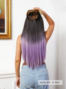 Straight Mixed Multicolor 25 Inch Long Synthetic Fiber V-shaped Ponytail Extension, Suitable For Daily Wear - Multicolor - View 2
