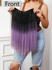 Straight Mixed Multicolor 25 Inch Long Synthetic Fiber V-shaped Ponytail Extension, Suitable For Daily Wear - Multicolor - View 4