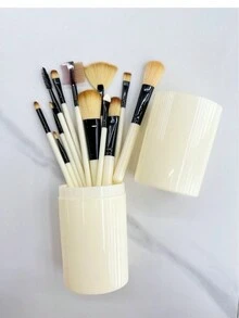 12pcs Makeup Brush & Brush Barrel Set, Multicolor, Portable, Convenient To Carry And Use, Including Detail Eye Shadow Brush,Brush Set,Makeup Brush Kit,Make Up Brush Set,Make Up Set Complete,Makeup Brush Set,Complete Makeup Kit,Brush Kit,Brushes Makeup Set,Makeup Gift Set - Black - View 7