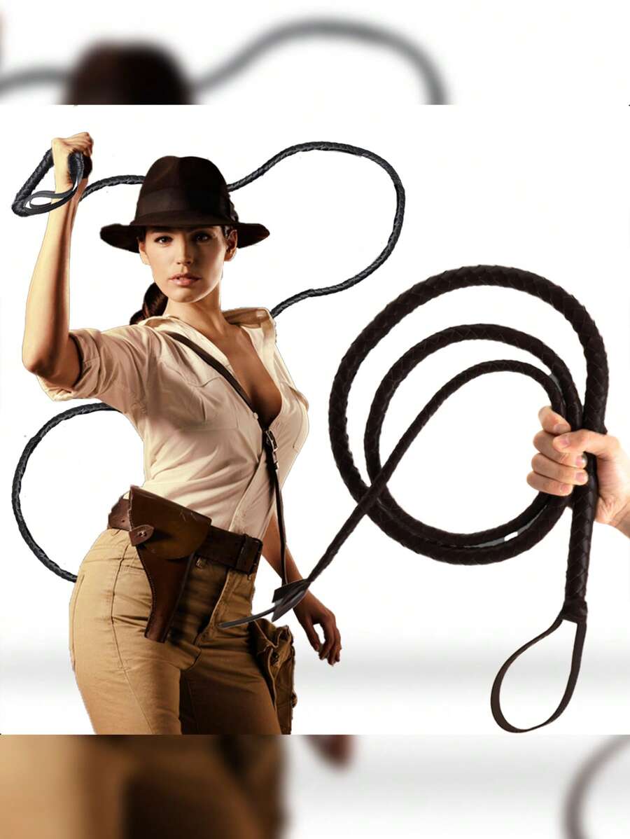 Indiana Jones Costume Accessory Whip - Black - View 1