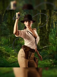 Indiana Jones Costume Accessory Whip - Black - View 8