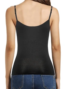 女性黑色絎縫貼身吊帶背心背心上衣適用於內穿戴