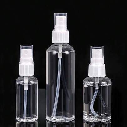 3件装喷雾瓶塑料小酒精喷雾瓶消毒旅行便携分装瓶面部化妆补水喷雾瓶