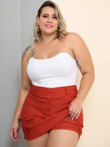 Plus Size Skirts - 杏色 - 查看 3