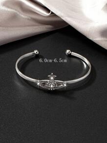 1 Miếng Đơn giản & Cá nhân hóa Pha lê Lát sân Thiết kế Đúng mốt Hành tinh Hình dạng Vòng tay Đối với phụ nữ - Bạc - Xem 3