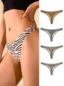 4pcs Comfortable Sports Thong Set - Multicolor - View 1