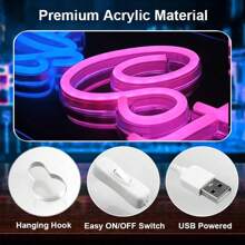 1 pieza de señal de neón de café, señal de café alimentada por USB con gancho para colgar, letreros de neón LED de café para decoración de pared, cafetería, restaurante, bares de café - Multicolor - Ver 3