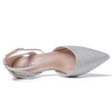 Women's Closed Pointed Toe Heels Ankle Strap Hollow Out D'Orsay Kitten Heel Dressy Pumps - 銀色 - 查看 5