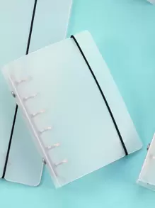 1pc A5/A6/A7 6-Ring Binder Loose Leaf Shell With Elastic Band For Journal/Diary Back To School,Back To School,School Supplies