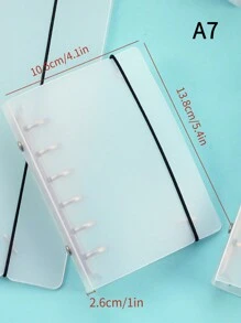 1pc A5/A6/A7 6-Ring Binder Loose Leaf Shell With Elastic Band For Journal/Diary Back To School,Back To School,School Supplies