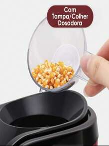Runtoo Utilidades para Casa-Pipoqueira elétrica de 1200w, máquina de pipoca sem necessidade de óleo para casa, família, crianças  Popcorn Maker Máquina Pipoca 110V - Vermelho - Visão 2