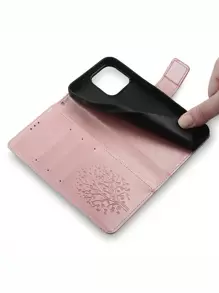 keyunfei 1入組玫瑰金扣設計卡包翻蓋手機殼，帶有鹿和樹圖案，兼容 iphone 13/galaxy S20 Fe/華為 P20 Pro/redmi 9a/xiaomi 11 Lite/oneplus Nord Ce 2 Lite 5g