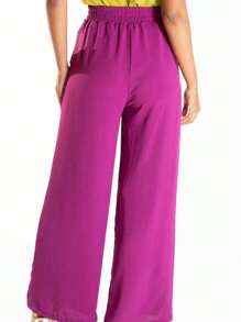 Women Pants - 玫瑰紅 - 查看 2