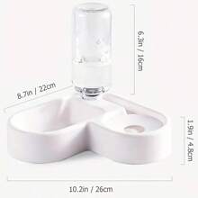 Automatic Food And Water Dispenser, Multi-functional Pet Feeder For Both Cats And Dogs - White - View 2