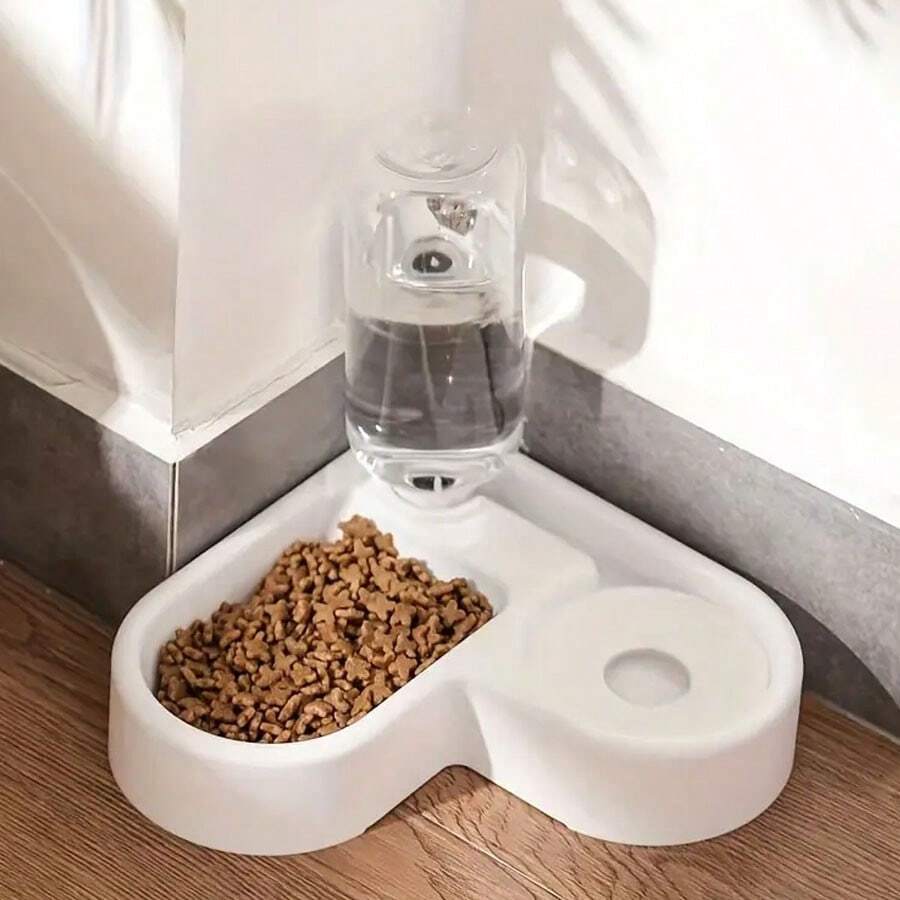 Automatic Food And Water Dispenser, Multi-functional Pet Feeder For Both Cats And Dogs - White - View 1
