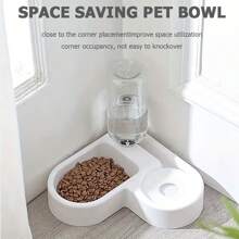 Automatic Food And Water Dispenser, Multi-functional Pet Feeder For Both Cats And Dogs - White - View 4