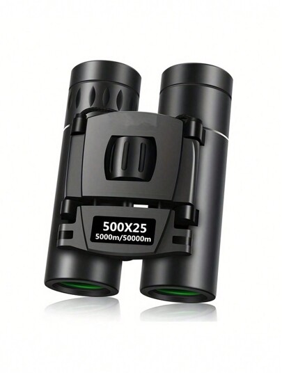 500X25 Portable Hd Zoom 5000M/50000M Binoculars, High Power 10X Compact Binoculars With Center Focus, Portable Folding Monocular For Outdoor Enthusiasts, 22mm Objective Lens, BAK4 Prisms, Rubber Material, Hunting, Outdoor Activities, Travel, And Concerts