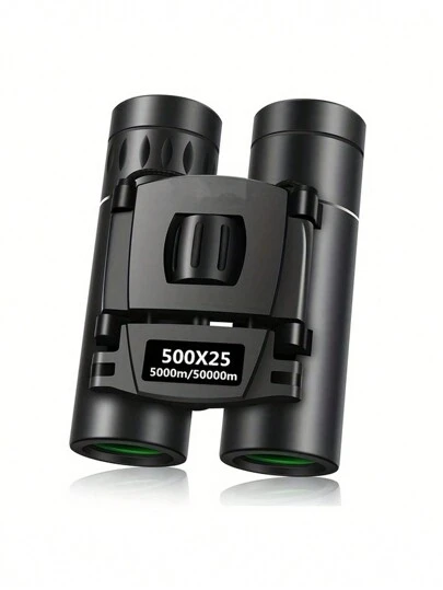 500X25 Portable Hd Zoom 5000M/50000M Binoculars, High Power 10X Compact Binoculars With Center Focus, Portable Folding Monocular For Outdoor Enthusiasts, 22mm Objective Lens, BAK4 Prisms, Rubber Material, Hunting, Outdoor Activities, Travel, And Concerts