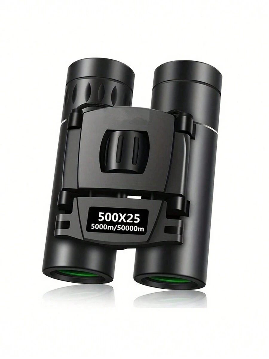 500X25 Portable Hd Zoom 5000M/50000M Binoculars, High Power 10X Compact Binoculars With Center Focus, Portable Folding Monocular For Outdoor Enthusiasts, 22mm Objective Lens, BAK4 Prisms, Rubber Material, Hunting, Outdoor Activities, Travel, And Concerts