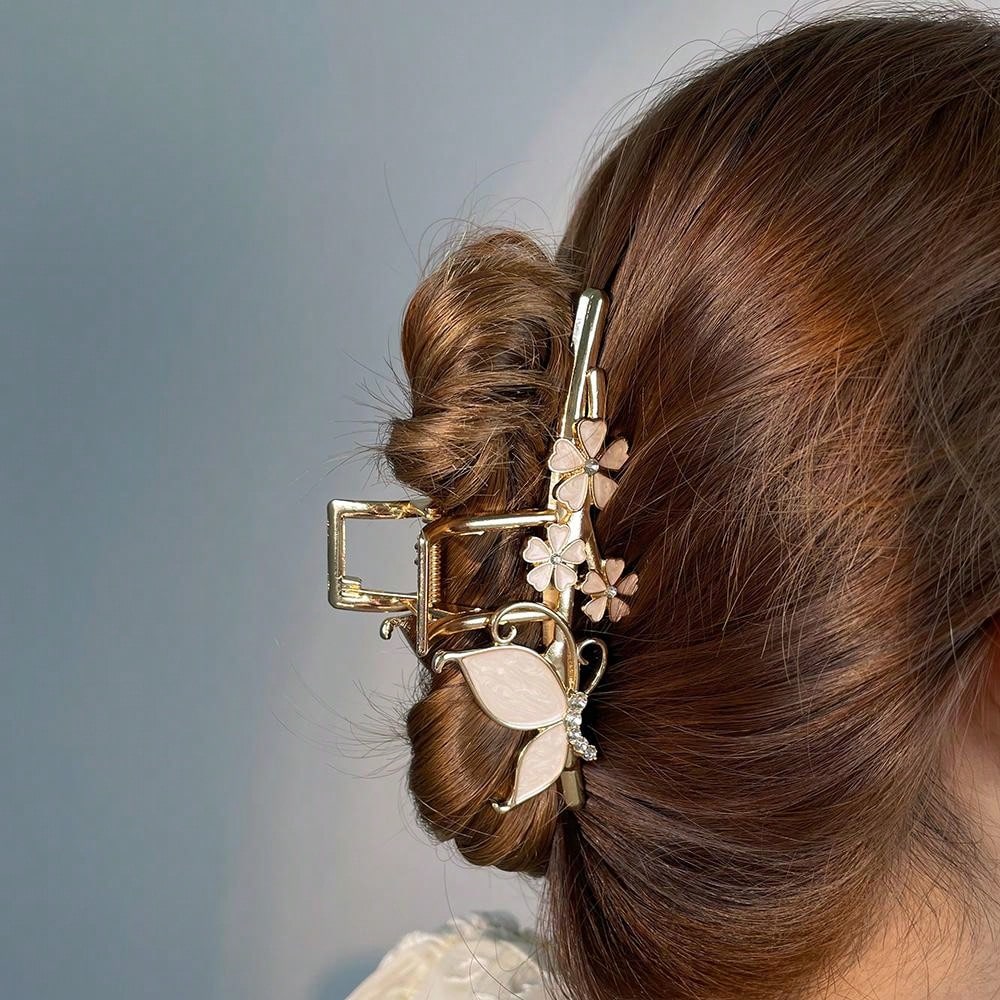 2 Pezzi/set Griffe Per Capelli A Forma Di Farfalla E Fiore Multicolore