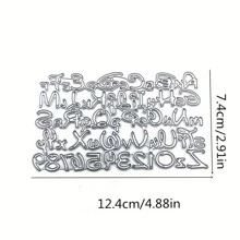 1pc Metal Cutting Dies Template With English Letters And Numbers For Scrapbooking Diy Album Card Making - Silver - View 4