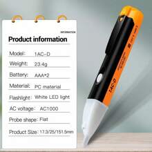 Lapiz Sensor Detector De Voltaje 90-1000v 2 Piezas Probador - Unitalla - Ver 2