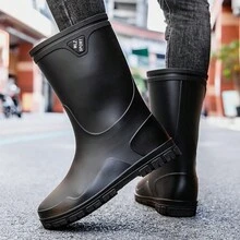 加厚超高腰防水褲多功能雨鞋,耐磨捕魚褲,釣鞋防滑水鞋 - 黑色 - 查看 2