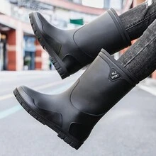 加厚超高腰防水褲多功能雨鞋,耐磨捕魚褲,釣鞋防滑水鞋 - 黑色 - 查看 5