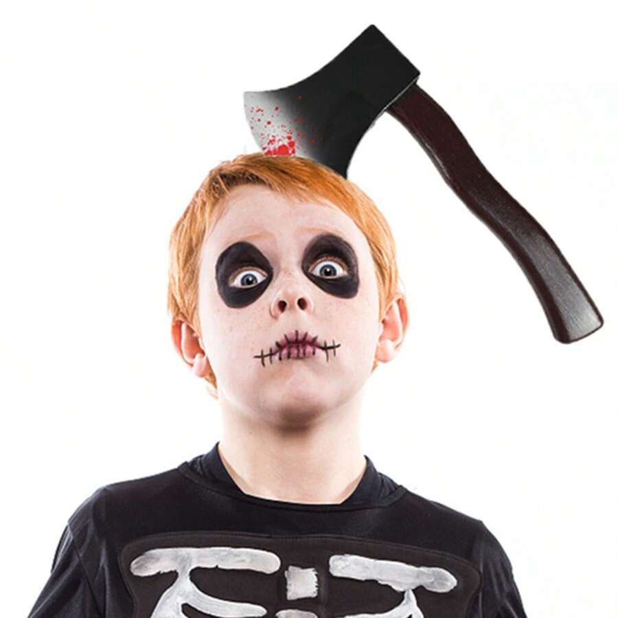 1pc Halloween Themed Plastic Axe Head Hair Hoop For Cosplay & Party Performance Prop - Multicolor - View 1