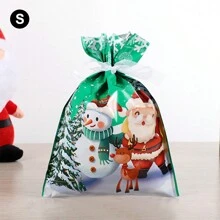 圣诞礼物抽绳包装袋套装，糖果袋礼品包装袋，圣诞节 - 彩色 - 查看 6