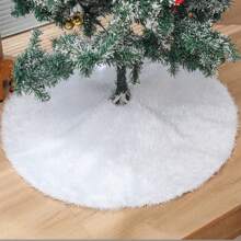1pc White Tree Skirt For Christmas Tree Bottom, Christmas Party Decoration - White - View 1