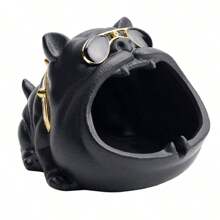 Ceramic Cartoon Dog Shaped Ashtray Large Capacity Windproof Cigarette Ashtray Creative Cute Design - Black - View 1