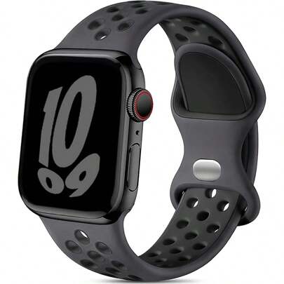 1 st. Idrott Rem Design , Mjuk silikon Hållbar Svettfast Rem , Kompatibel med Apple Watch Rem 38mm 40mm 41mm 42mm 44MM 45mm För kvinnor Och Herr , Idrott Andas Och Bekvämt Rem Kompatibel med Series9 8 7 6 5 4 3 2 1