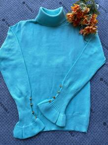 Women Knit Tops - 薄荷綠 - 查看 1