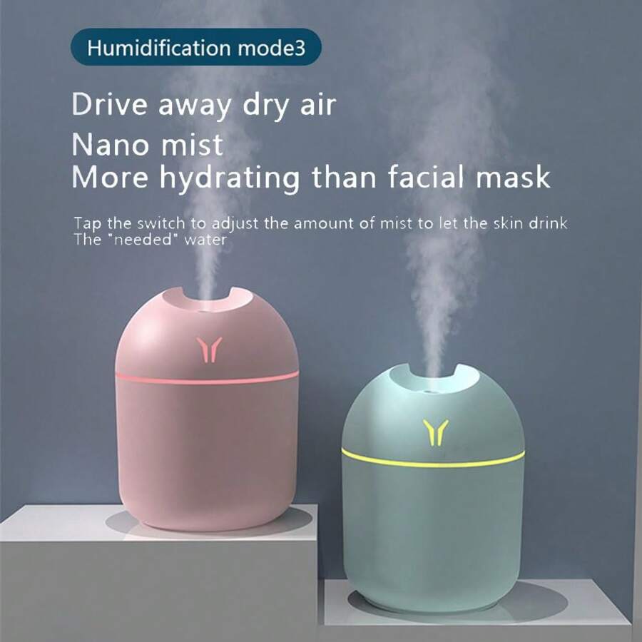 1入藍色便攜式小型加濕器,250ml小型涼霧加濕器,usb個人桌面加濕器,適用於嬰兒房間、旅行、辦公室和家庭,自動關機 - 藍色 - 查看 1