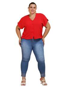 Plus Size Women Tops - Rojo - Ver 2