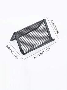 1個金屬網桌面名片夾 - 黑色 - 查看 2