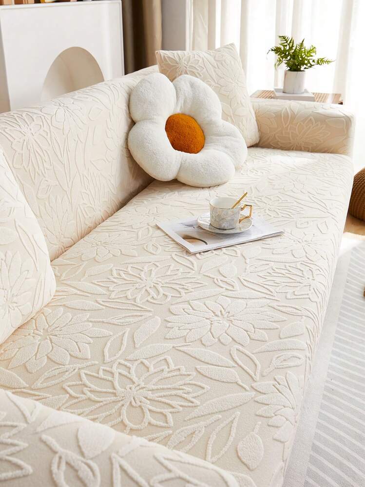 Velluto Copri Panca Elasticizzato, Antiscivolo Morbido Fodera per Panca Rimovibile Lavabile Sofa Protettore per Soggiorno, Cucina, Camera da Letto- Beige-Universale