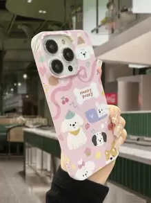 1 Stück Handyhülle mit Rosa glänzend Silikon mit süß Hund Design, , kompatibel zu iPhone