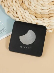 Mini雙面化妝鏡,可摺疊攜帶,可愛設計,手持式 - 黑色 - 查看 2