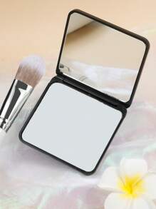 Mini雙面化妝鏡,可摺疊攜帶,可愛設計,手持式 - 黑色 - 查看 4